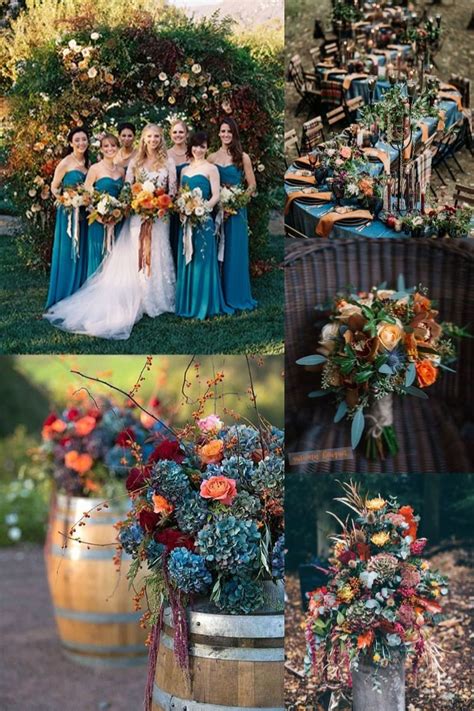 20 Dark Teal And Rust Orange Wedding Color Ideas For Fall Teal