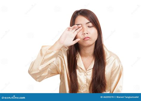 Asian Girl Wake Up Sleepy And Drowsy Stock Photo Image Of Moody