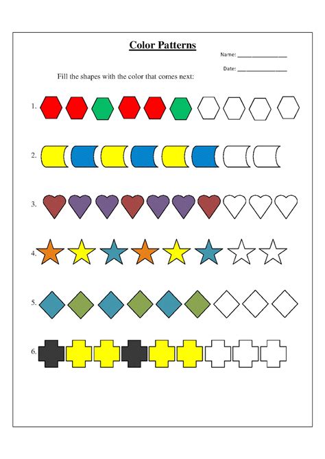 Shapes And Patterns Worksheet