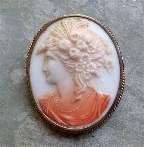 Angel Skin Coral Cameo Brooch of Roman Goddess Flora | Beautiful cameo, Cameo jewelry, Cameo brooch