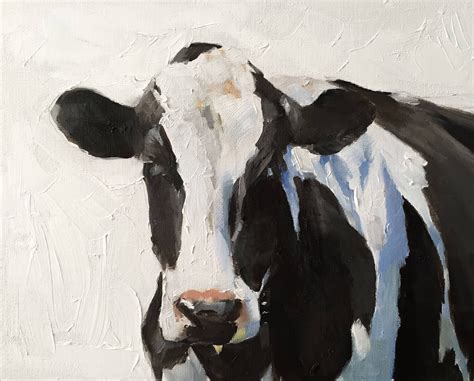 Cow Painting Cow Art Cow Print Cow Oil Painting Holstein Cow Original