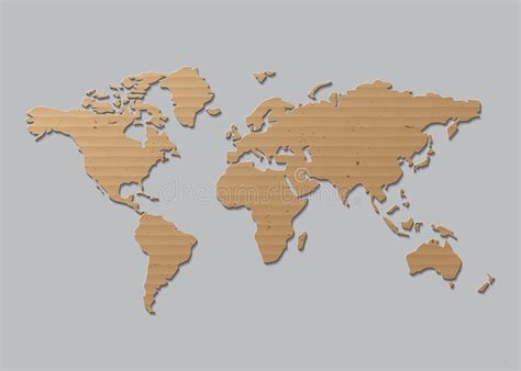 Vector World Map Brown Cardboard Stock Vector Illustration Of Frame