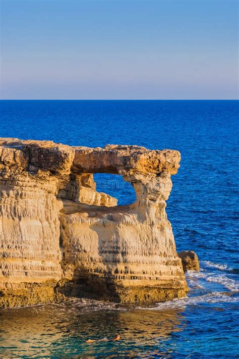 Famous Sea Caves At Sunset In Ayia Napa Cyprus Stock Photo Image Of