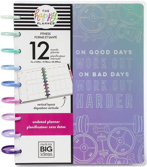Happy Planner 12 Month Undated Classic Planner 925x7 Fitness Jan