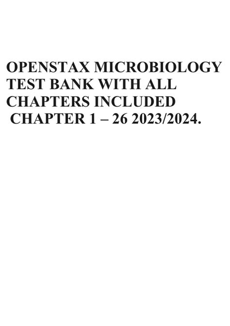 Openstax Microbiology Test Bank With All Chapters Included Chapter 1