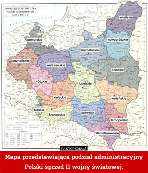 Mapa Przedstawiająca Podział Administracyjny Polski Sprzed Ii Wojny