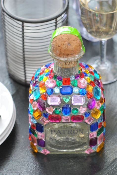 Currently Coveting Bedazzled Liquor Bottles Decorated Liquor