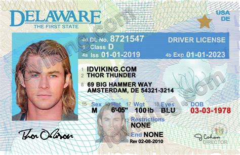 Delaware De Drivers License Psd Template Download