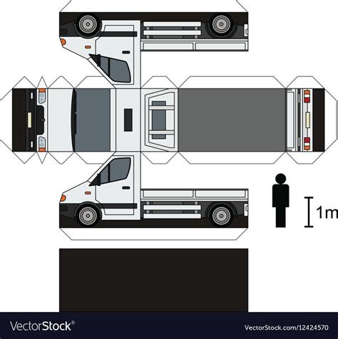 Paper Model Of A Small Truck Vector Image On Vectorstock Paper Models