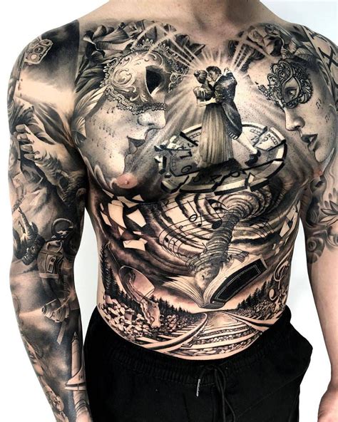 Matias Nobles Black And Grey Realistic Tattoo Stomach Tattoos Body