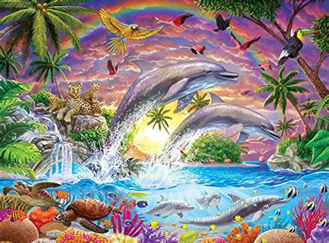 Rainbow Sea Dolphin 5d Diamond Painting Five