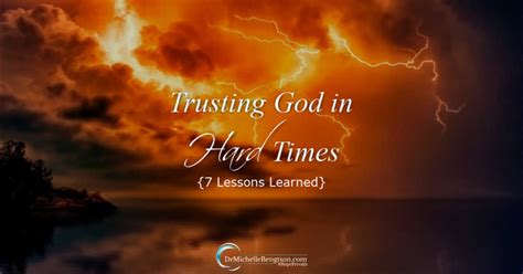 Trusting God In Hard Times 7 Lessons Learned Dr Michelle Bengtson