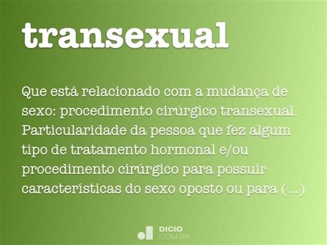 Transexual Dicio Dicionário Online De Português