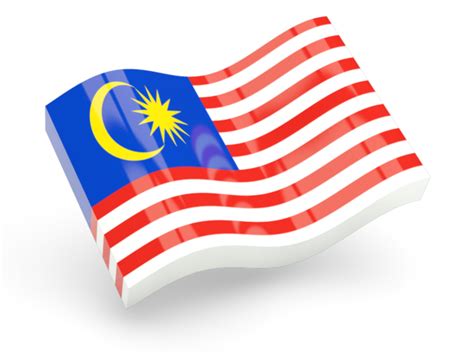 Membuat bendera seolah olah berkibar dengan potoshop. Glossy wave icon. Illustration of flag of Malaysia