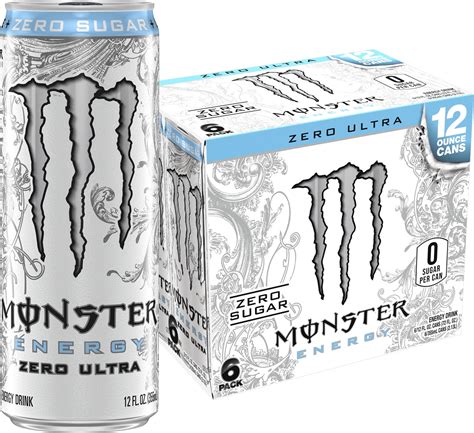 Monster Energy Zero Ultra Sugar Free Energy Drink 12 Fl Oz 6 Pack