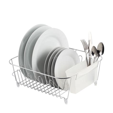 Real Home Innovations Deluxe Small Dish Drainer Chrome