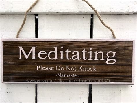 Meditating Wood Sign Meditation T Meditation Sign Etsy