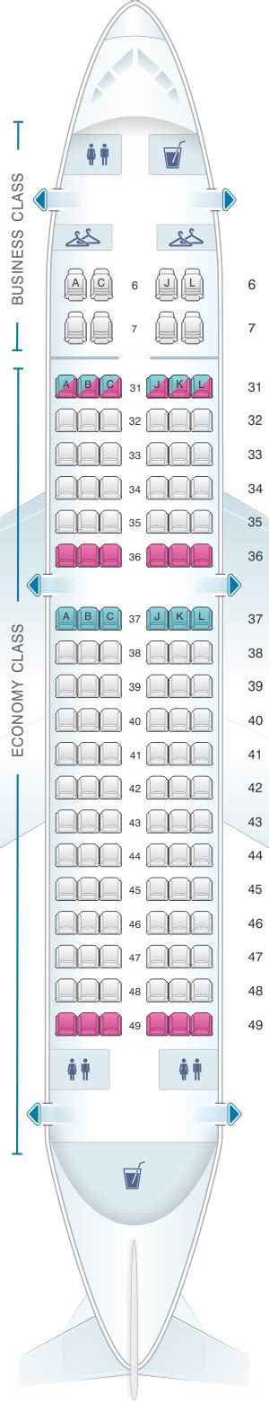 Seat Map China Eastern Airlines Airbus A319 100 Csa Czech Airlines All