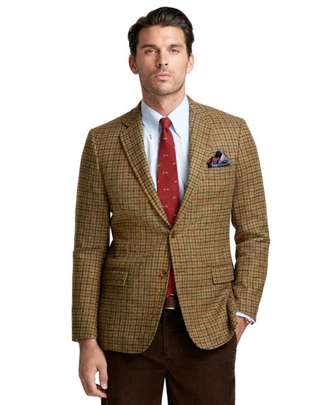 Brooks Brothers Fitzgerald Fit Large Check Sport Coat In Green For Men