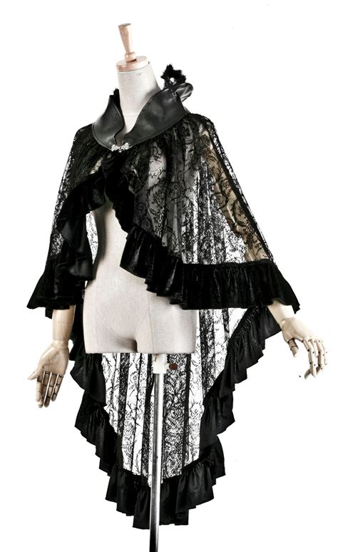 Punk Elegant Gothic Black Kera Visual Kei Sexy Lace Cape Cloak Waistband Skirt Q167 In Skirts