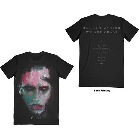 marilyn manson unisex t shirt we are chaos back print wholesale only and official licensed