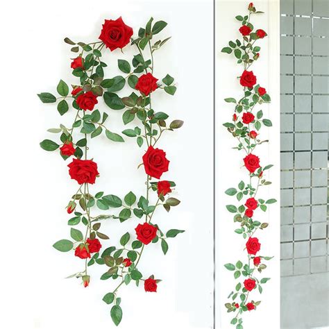 Artificial Wedding Arch Flowers Velvet Rose Garland 166cm Fake Etsy Uk