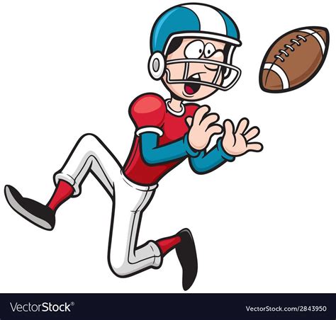 Vector Illustration Of Cartoon American Football Player