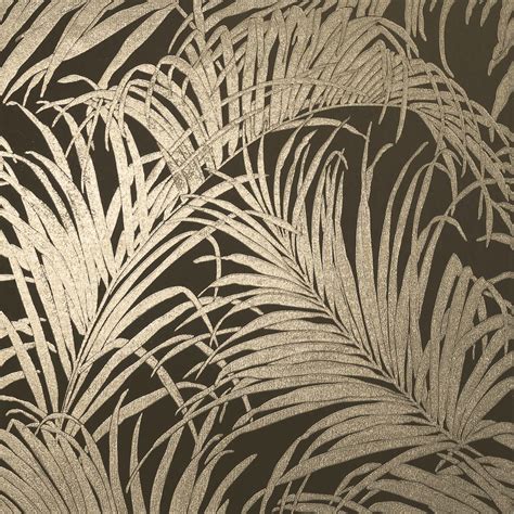 Arthouse Palm Pattern Metallic Shimmer Foil Leaf Effect Luxury