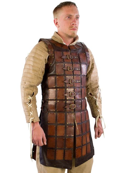 Leather Brigandine Brown Larp Leather Armour Viking Scale Medieval
