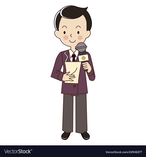 Man News Reporter Royalty Free Vector Image Vectorstock