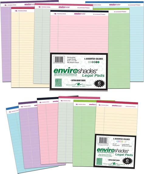 Amazon Com Roaring Spring Enviroshades Recycled Colored Legal Pads Bundle Packs Standard