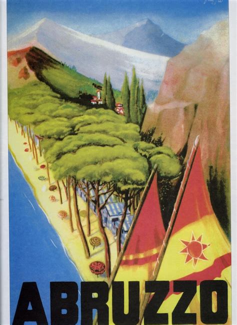 Items Similar To Vintage Travel Poster Abruzzo Italy Circa 1949 On Etsy