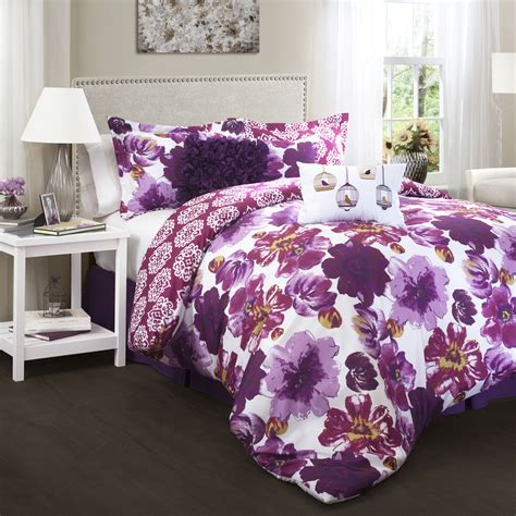 As far as the colors are considered, it not just comes in. Lush Decor Leah Comforter Purple 7pc Set King