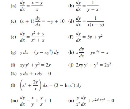 Solved Classify Each Differential Equation As Separable Exact L Chegg Com