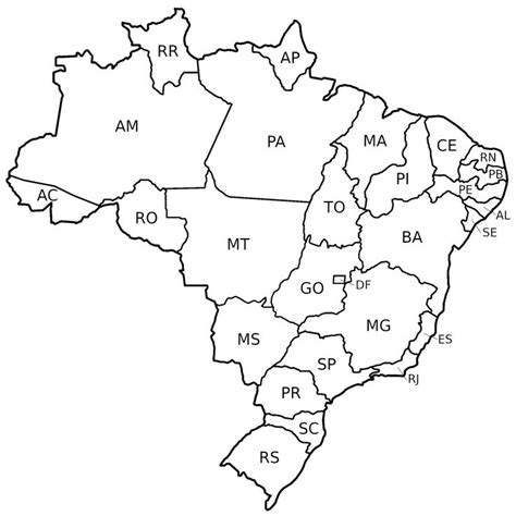 Mapa Do Brasil Por Estados E Regi Es Em Branco E Colorido