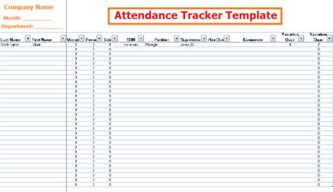 Attendance Tracking Templates Free Word Templates