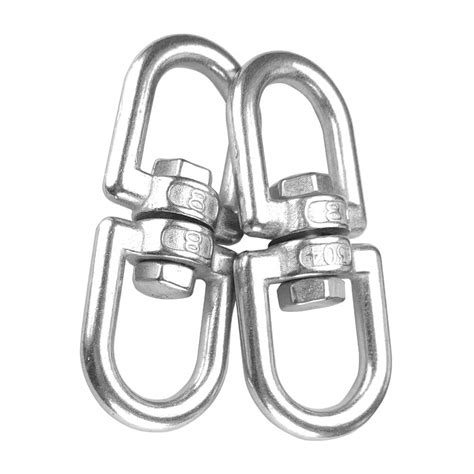 Stainless Steel Inch M Double Ended Swivel Eye To Eye Hook Shackle Ring Connector Set Of