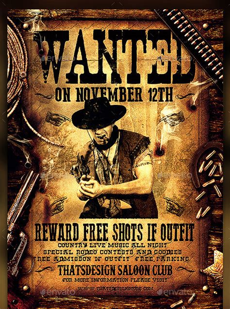 Western Wanted Poster 13 Free Printable Templates In Word Pdf Psd
