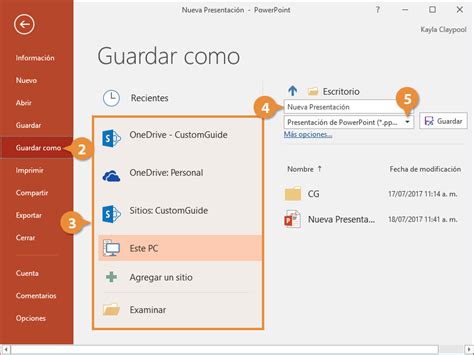 Guardar Una Presentación Customguide