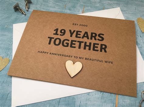 Personalised 19th Anniversary Card 19 Years Together 19th Etsy Uk