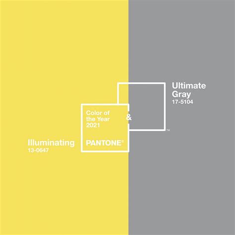 Color Pantone 2021 Ultimate Gray Y Yellow Illuminating