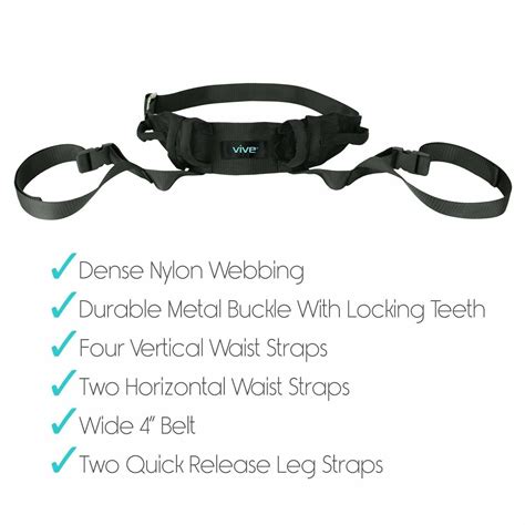 Transfer Belt Secure Leg Loops Medical Nursing Safety Comfort Gait