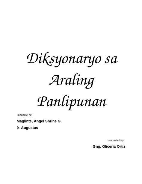 Docx Diksyunaryo Sa Araling Panlipunandocx Dokumentips