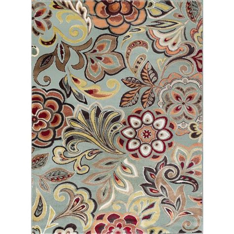 Tayse Rugs Deco Abstract Seafoam 5 Ft X 8 Ft Indoor Area Rug Dco1023