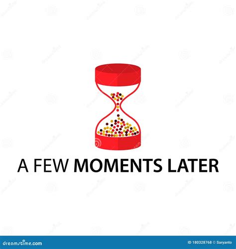 A Few Moments Later With Hourglass Flat Design Stock Vector