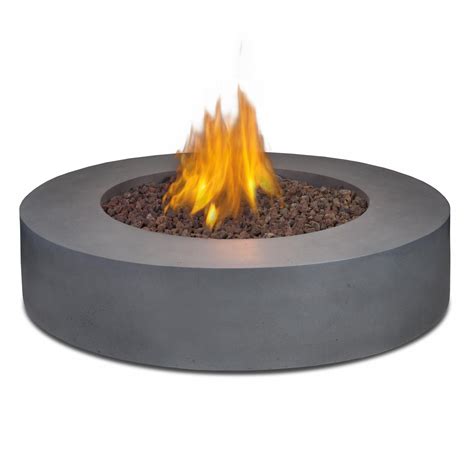 Real Flame Mezzo 42 Inch Round Propane Gas Fire Pit Table Flint Gray Ultimate Patio