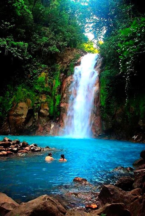 Very Nice Rio Celeste Waterfalls Costa Rica Scenic Waterfall Travel Pictures Beautiful Places