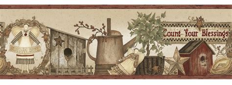 Fashion your wall space complete with a wallpaper border. Count Your Blessings Wallpaper Border - Country ...