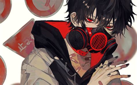 Anime Boy Gas Mask 4k 164 Wallpaper