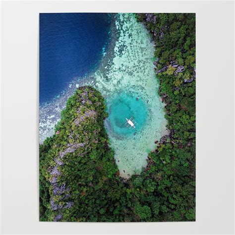 Green Lagoon Coron The Philippines Aerial Poster By The Drone Man